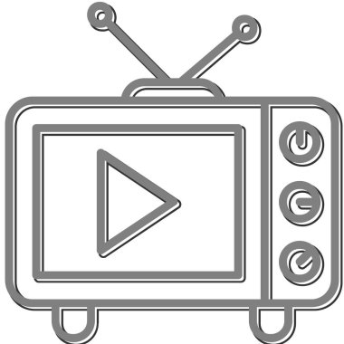 televizyon web simgesi, vektör çizim 