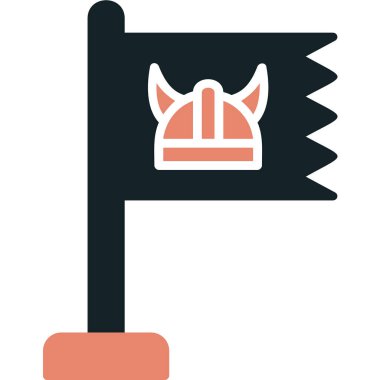 Viking Bayrak Ağı simgesi, vektör illüstrasyonu