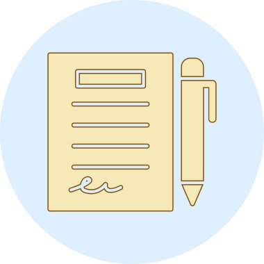 Kalem simgesi çizimi olan planlayıcı