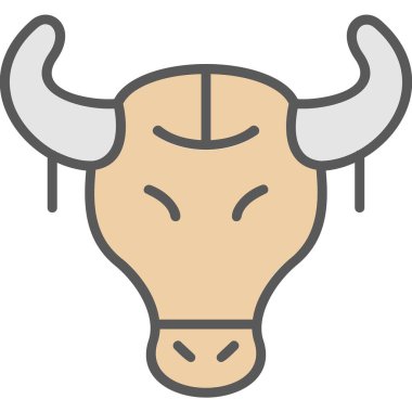 Boğa Kafatası ikon vektör çizimi