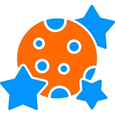 Yıldız simgesine sahip gezegen, vektör çizimi basit tasarım