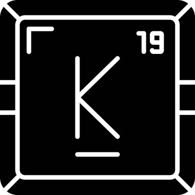 Potasyum kimyasal element simgesi web basit illüstrasyon