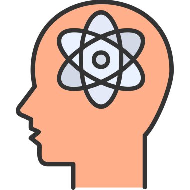 İnsan beyni simgesi, basit vektör çizimi 