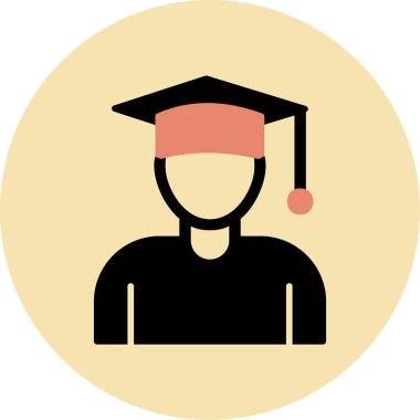 Öğrenci. Web simgesi basit illüstrasyon 