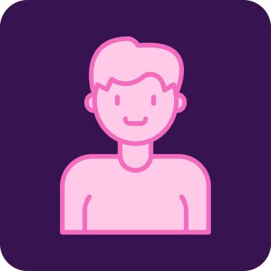 İnsan avatar web simgesi basit illüstrasyon 