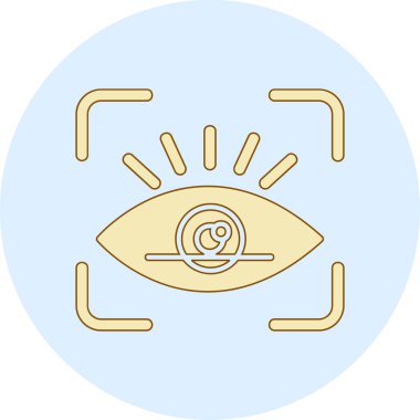 retina tarama simgesi, vektör illüstrasyonu 