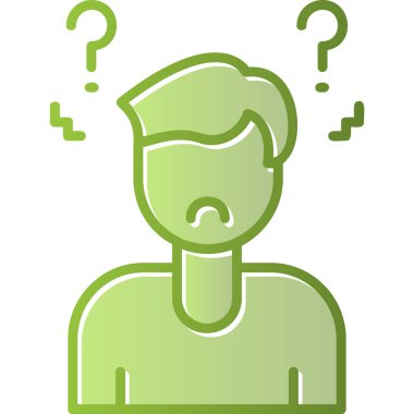 Soru işaretli adam. vektör illüstrasyonu