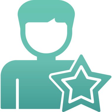 Yıldızlı adam, teşvikli ikon vektör illüstrasyonu