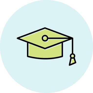 Mortarboard web simgesi basit illüstrasyon