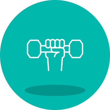 Dumbbell simgesi ile El 'in vektör illüstrasyonu 