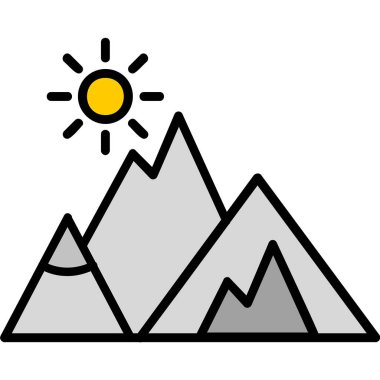 Dağlar. Web simgesi basit illüstrasyon  