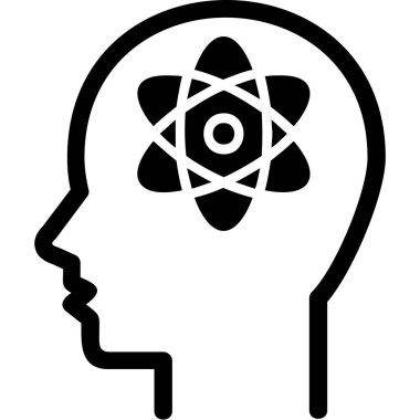 İnsan beyni simgesi, basit vektör çizimi 