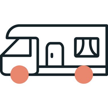 karavan web simgesi basit illüstrasyon