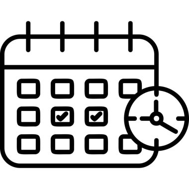 Takvim simgesi, vektör çizimi