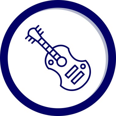 Gitar web simgesi, vektör çizim 