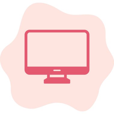 Bilgisayar monitörü. Web simgesi basit illüstrasyon 