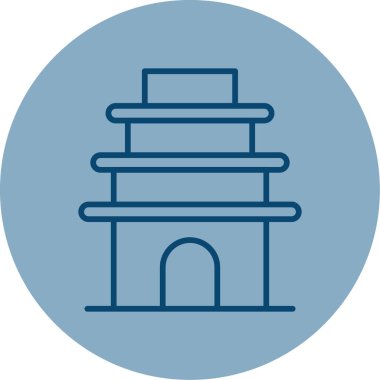 Tapınak binası Web simgesi basit illüstrasyon