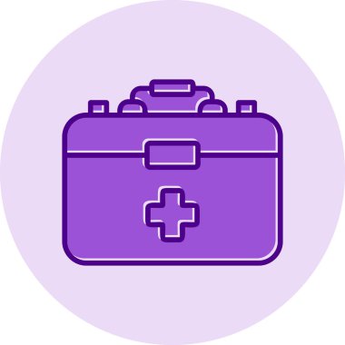 İlk Yardım Kit web simgesi, vektör illüstrasyonu 