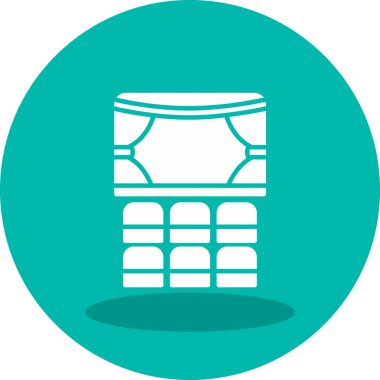 Tiyatro Web simgesi, vektör illüstrasyonu
