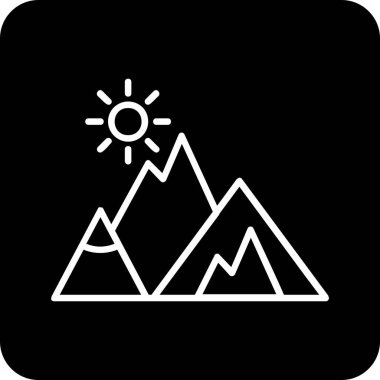 Dağlar. Web simgesi basit illüstrasyon  