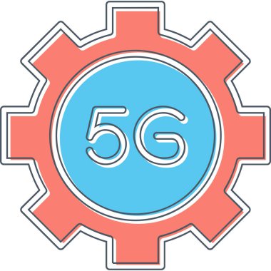 5g vites simgesi, vektör illüstrasyonu 