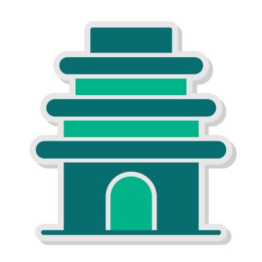 Tapınak binası Web simgesi basit illüstrasyon