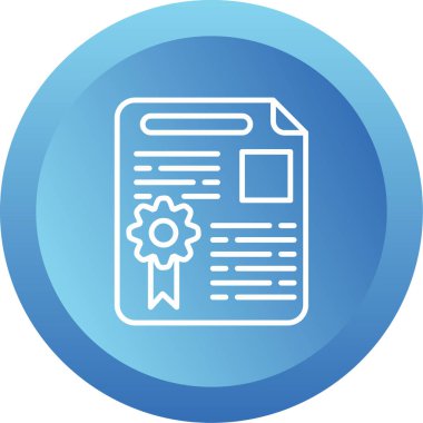 Lisans sertifikası simgesi, vektör illüstrasyonu basit tasarım