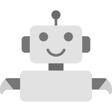 robot düz simgesi, vektör illüstrasyonu 