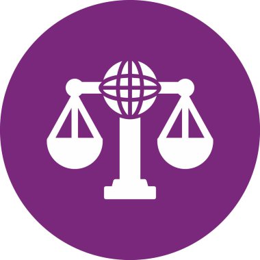 Uluslararası Hukuk simgesinin vektör illüstrasyonu