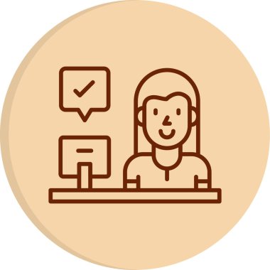 kadın web simgesi basit illüstrasyon 