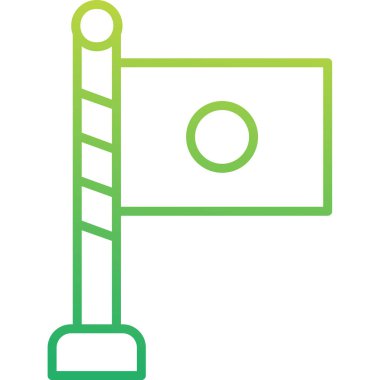 Japonya bayrak ikonu vektör illüstrasyonu