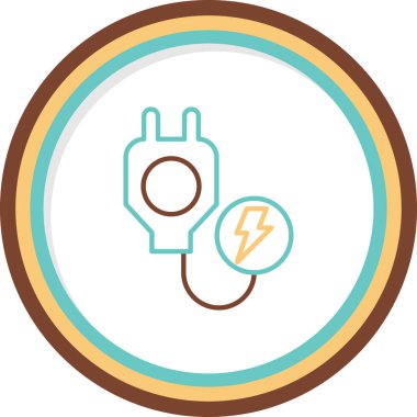 Elektrik prizi ve yıldırımın vektör çizimi