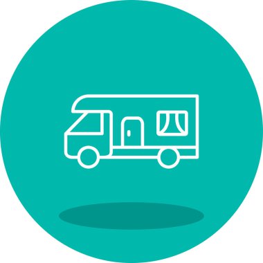 karavan web simgesi basit illüstrasyon