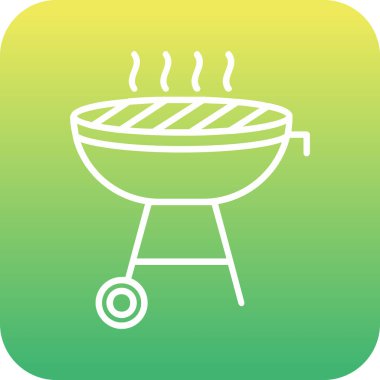 BBQ Grill web simgesi, vektör illüstrasyonu 
