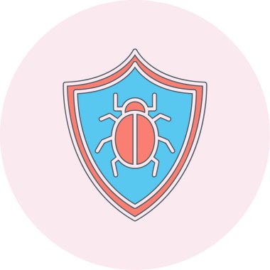 Antivirüs web simgesi, vektör çizimi