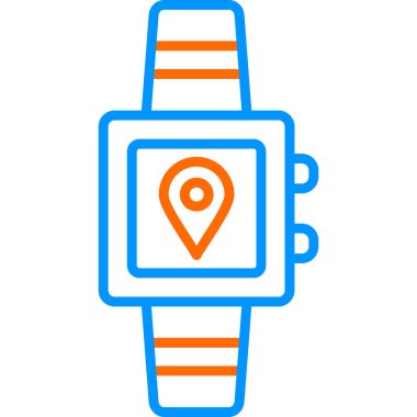 İz sürücü simgesi olan akıllı saat. vektör illüstrasyonu