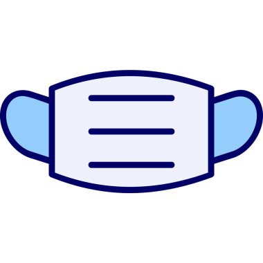 Tıbbi maske ikonu, düz stil. vektör illüstrasyonu 