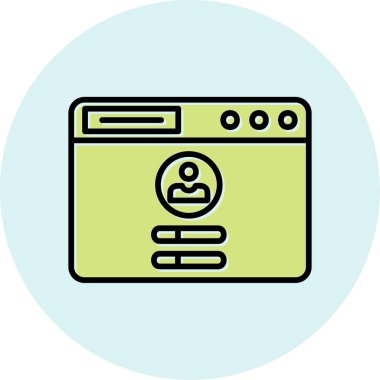 Günlük Kaydı Web simgesi, vektör illüstrasyonu