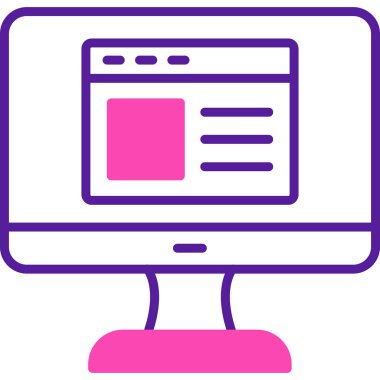 Web sitesi işareti, vektör illüstrasyonlu blog simgesi, bilgisayar ekranı