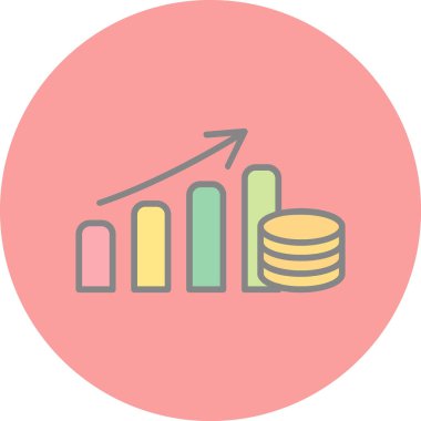 Büyüme grafiği Web simgesi basit illüstrasyon 