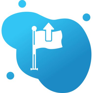 ok simgesi ve vektör illüstrasyonlu bayrak