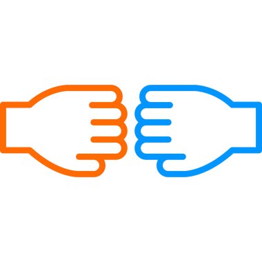 Eller simgesi, web basit illüstrasyon, saygı kavramı