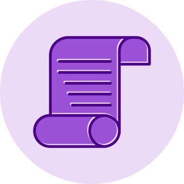 Kağıt parşömen. Web simgesi basit illüstrasyon                