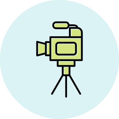 Film kamerası. Web simgesi basit illüstrasyon 