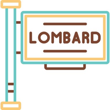 Lombard imza web simgesi, vektör illüstrasyonu