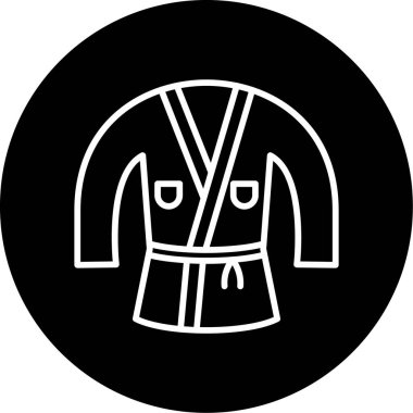 Japon hakama Haori simgesi, vektör illüstrasyonu