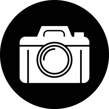Bir fotoğraf makinesi simgesinin vektör illüstrasyonu