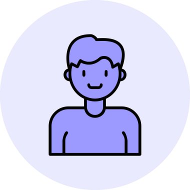 İnsan avatar web simgesi basit illüstrasyon 