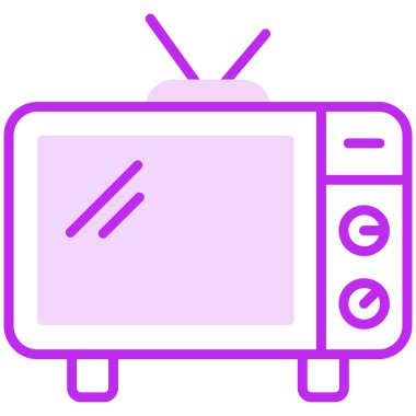 televizyon web simgesi, vektör çizim 