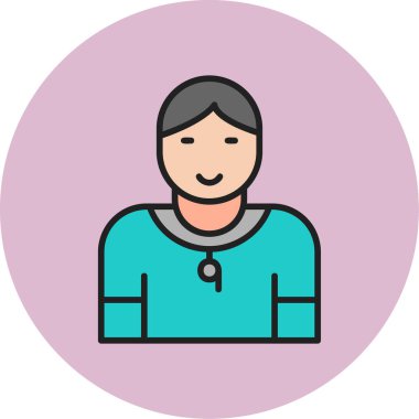 Jimnastik eğitmeni web simgesi, vektör illüstrasyonu